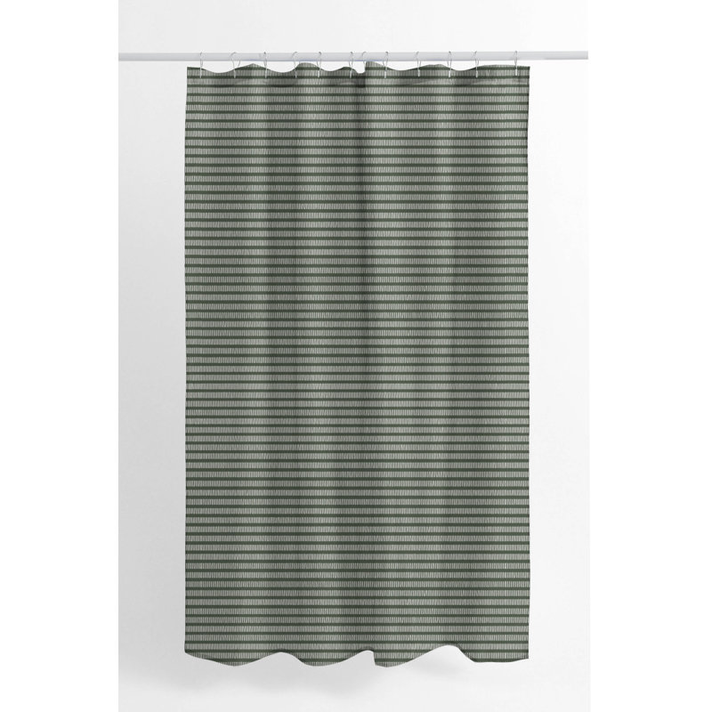 Snow Fence Ultra-Thin Lightweight Shower Curtain, Geometric 3, Green/Chimichurri