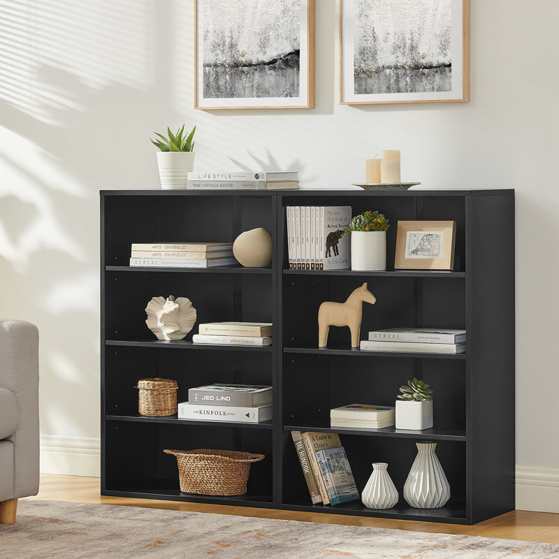 Bibliothèque avec rangement réglable à 8 couches, Noir