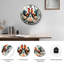 Horloge murale coq roses