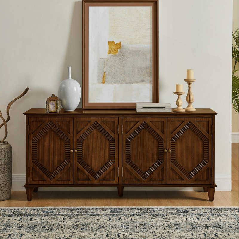 Buffet 65,5 po Mid Century Modern Buffet, Noyer