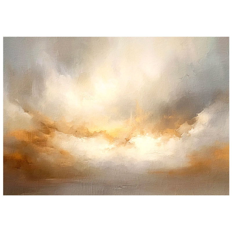 Abstract Golden Glow in Skies Art Print, 30 cm H x 42 cm W