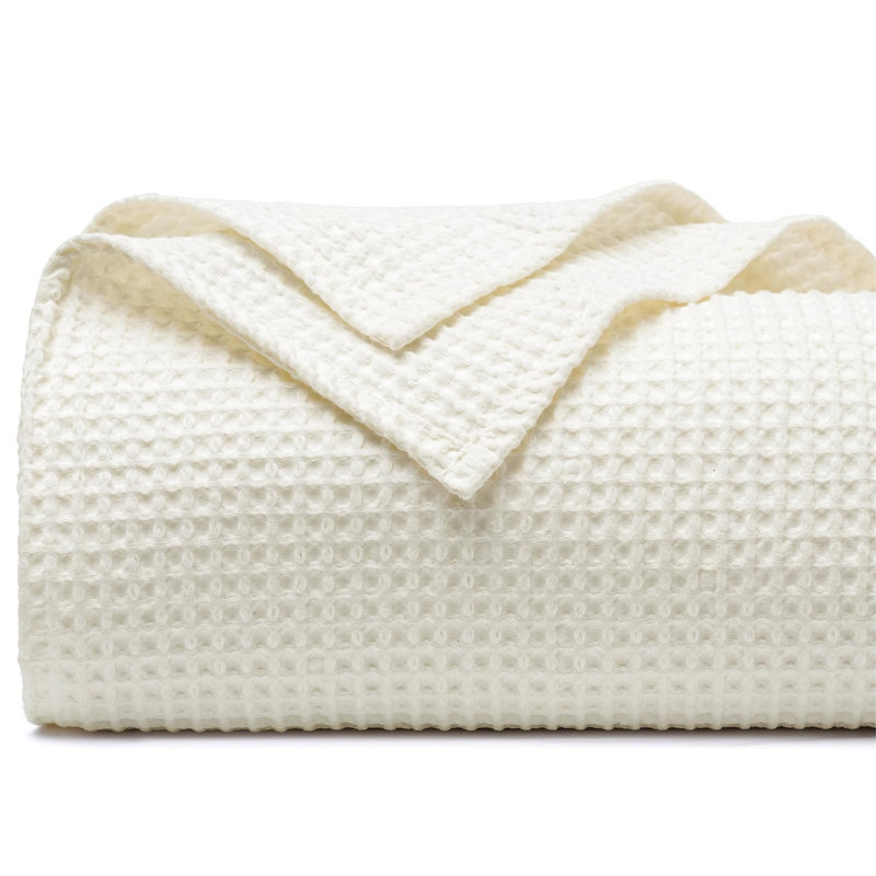 Machine Woven Throw Blanket, White