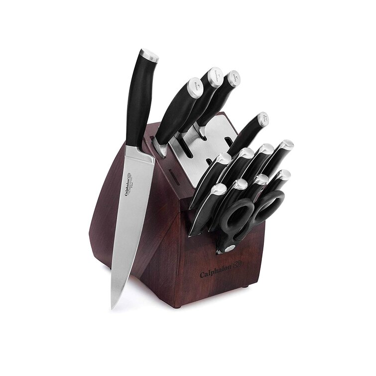 Calphalon Premier SharpIN Knife Set with Sharpening Knife Block, 15 Piece, Carbon Steel