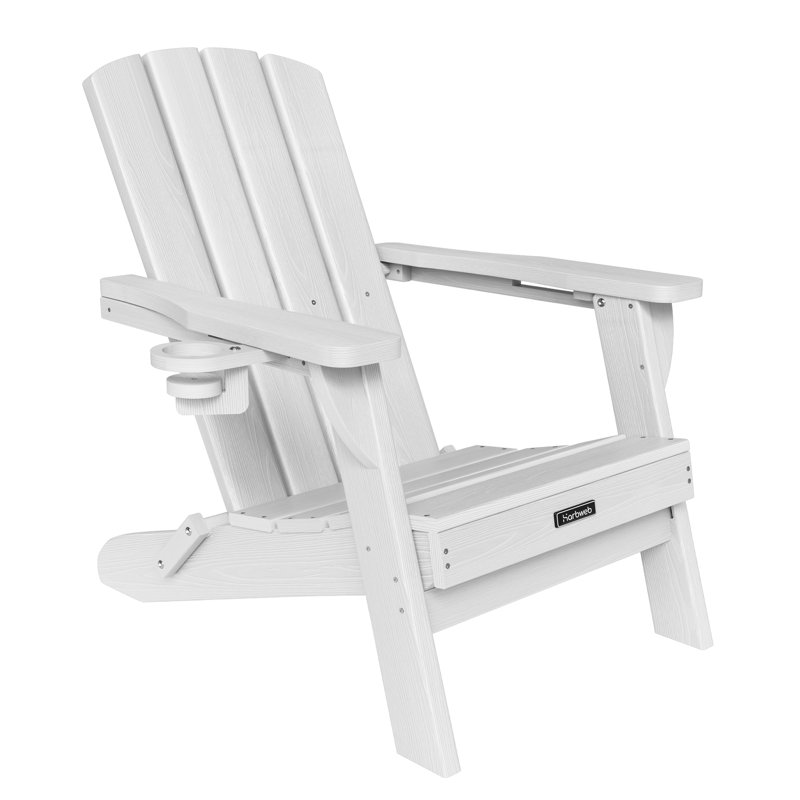 Chaise de patio pliante en PEHD Adirondack, Blanc