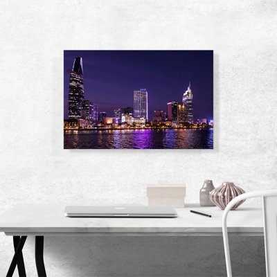 Ho Chi Min City, Vietnam at Night - reproduction de photo sur toile tendue