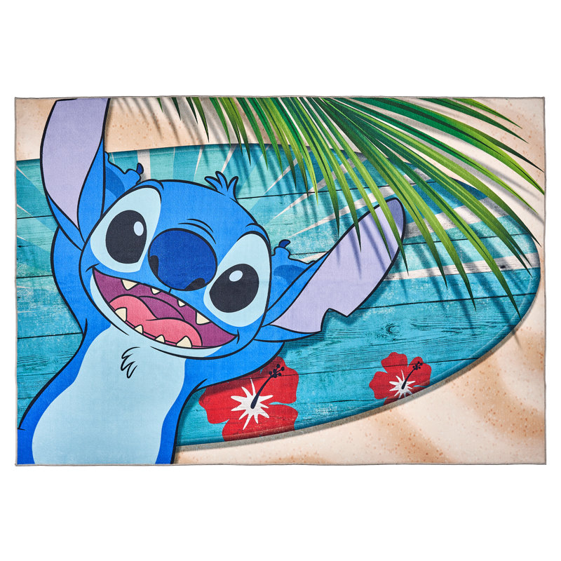Tapis pour enfant à motif de flanelle imprimé à motif de flanelle à motif hawaïen sous-marin à motif licou Disney