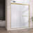 Amy 56" - 60" W X 72" H Semi-Frameless Double Sliding Bathroom Shower Door Bypass with Clear Tempered Glass in Brass Gold