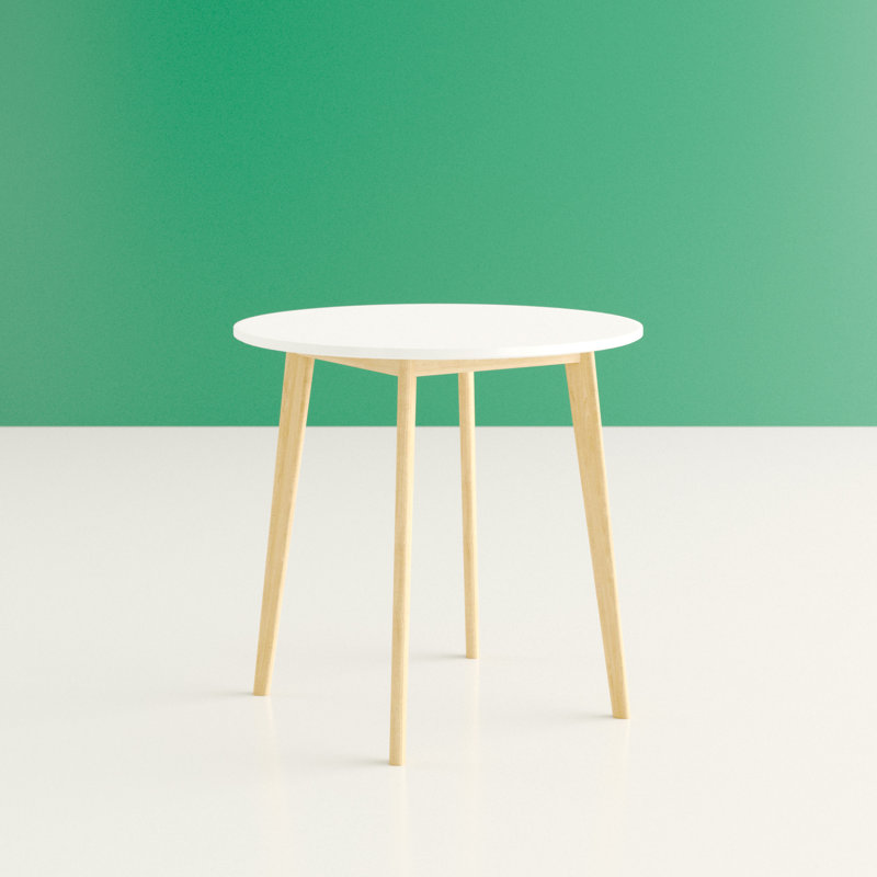 Singh 80 cm Round Dining Table with Wood Base