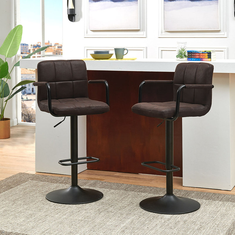 Tabouret de bar Amjed, Noir brunâtre
