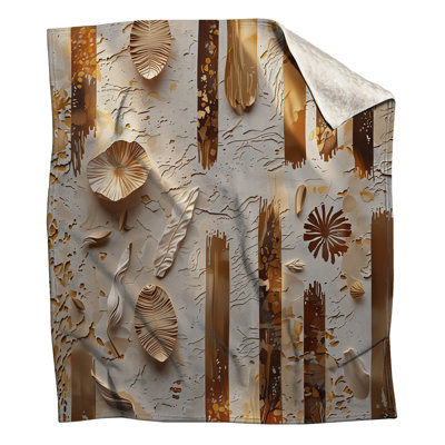 Textured Botanical Abstract Blankets