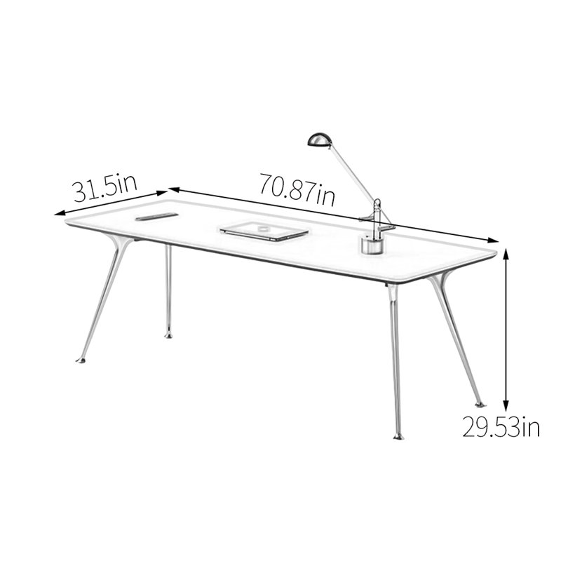 Bureau minimaliste au design minimaliste, H 29,53 po x l 70,87 po x P 31,5 po, Tanné