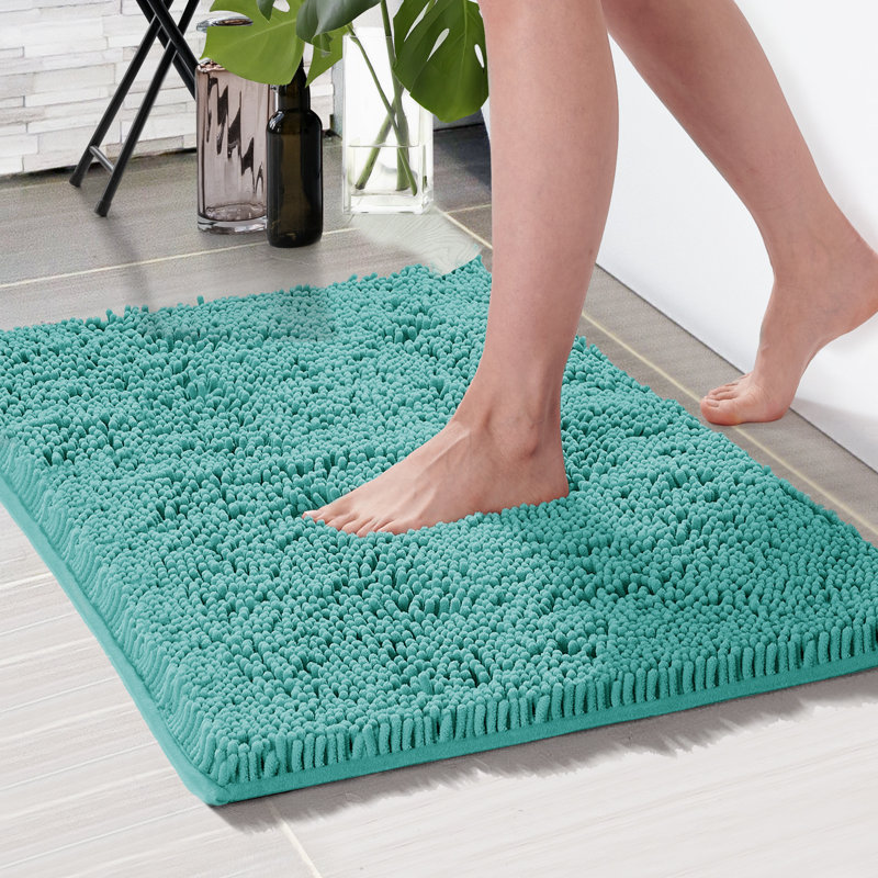 Porreca Non-Slip Bath Rug, 26" W x 44" L, Wine Red
