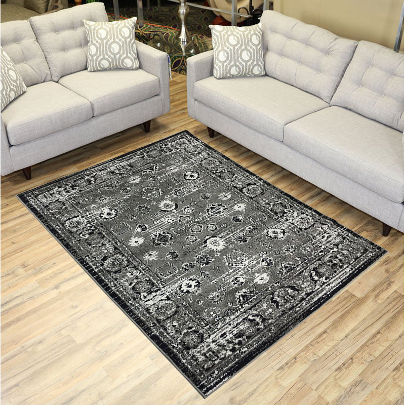 Oriental Design Power Loom Stair Resistant Area Rugs, Rectangle 4'11" x 6'11"