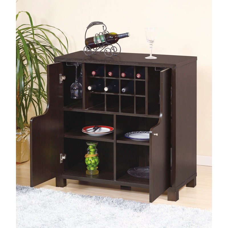 Wine Rack,Wine Cabinet Red Cocoa With Two Doors Removeable Wine Bottle Rack Metal Wine Glass Racks Four Shelves