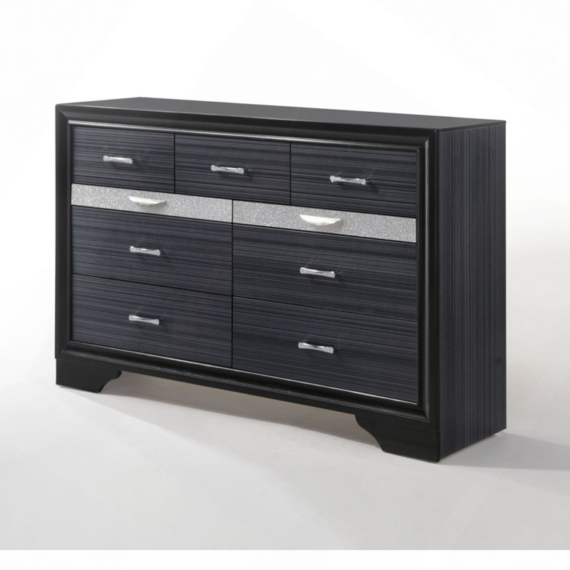 Commode à tiroir, commode à finition Naima, Noir