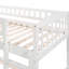 Lit simple au-dessus d'un lit superposé en blanc, livré avec glissade et réversible - côté, planche de pin massif, option d'économie d'espace pour les chambres à coucher, caractéristiques de style gris, 18 lattes de support