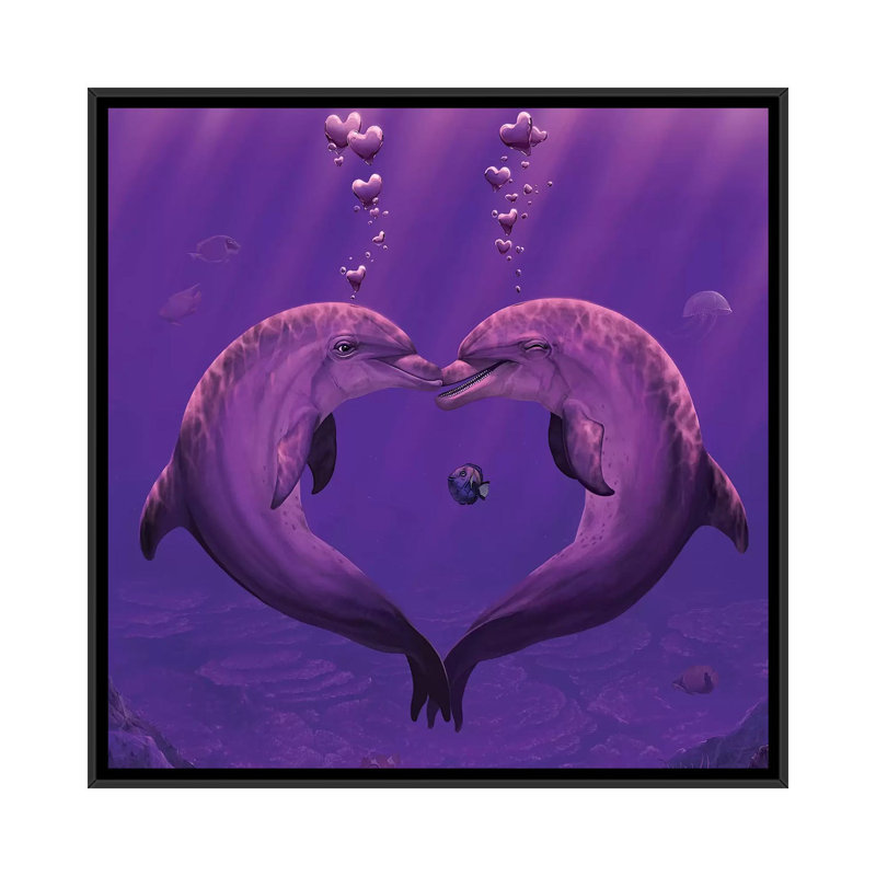 Sea Of Hearts by Vincent Hie - Print on Canvas, 93.98 cm H x 93.98 cm W, Black Framed