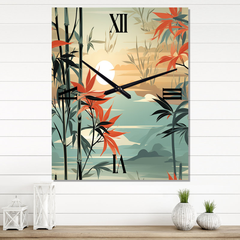 Jaqulyn - Horloge murale moderne tropicale, Petit