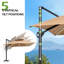 Parasol d'extérieur rectangulaire en porte-à-faux à DEL 153 po x 116 po sans base lestée Warthman-126545160