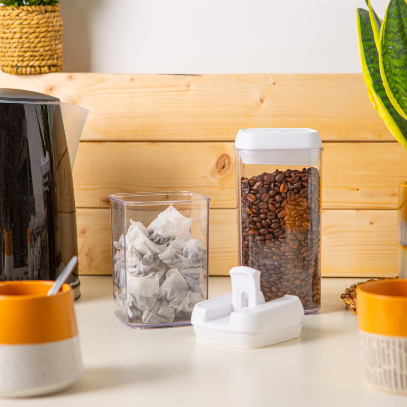Argon Tableware - Flip Lock Food Storage Containers Set (2 Sizes), White