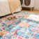 Non-Slip Machine Washable Red/Teal/Gray Oriental Area Rug