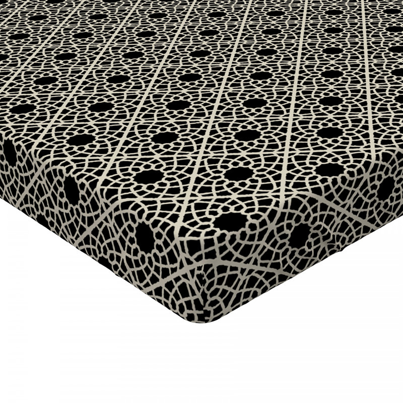 Microfiber Geometric Fitted Sheet, Queen Fitted Sheet