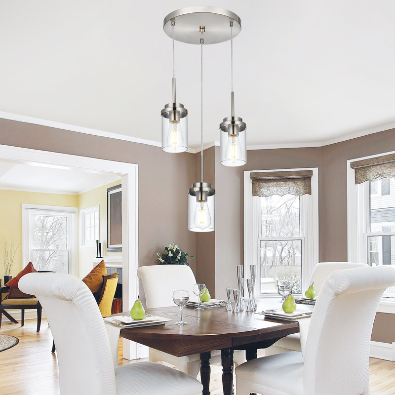 Ashwath 3 - Light Kitchen Island Pendant, Brushed Nickel