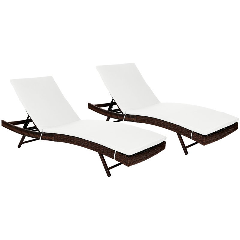 Chaise longue en osier Diran, Blanc