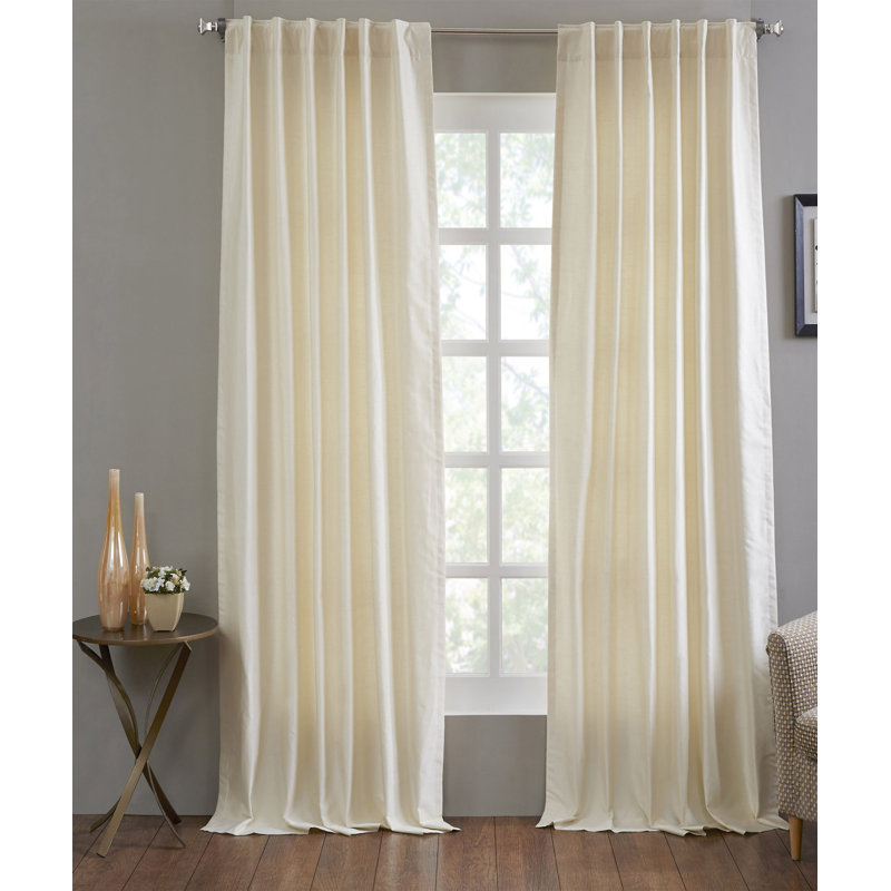 Panneau de rideau obscurcissant 100% polyester Bamboo Weave, Ivoire ivoire, L 51 po x L 120 po