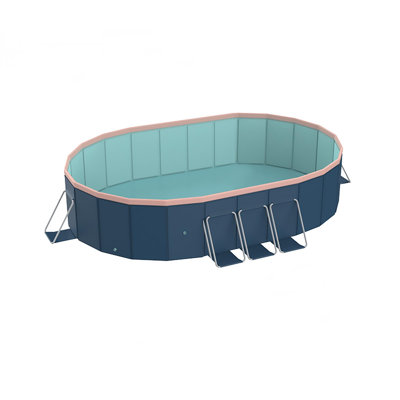 1.8m oval free inflatable garden PVC swimming pool dark blue