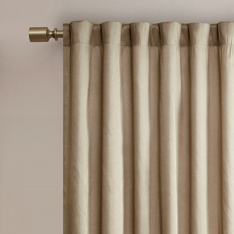 Panneau de rideau brodé en fausse soie avec doublure pour plus d'intimité et de satiété, panneau simple de 50 pouces de large
