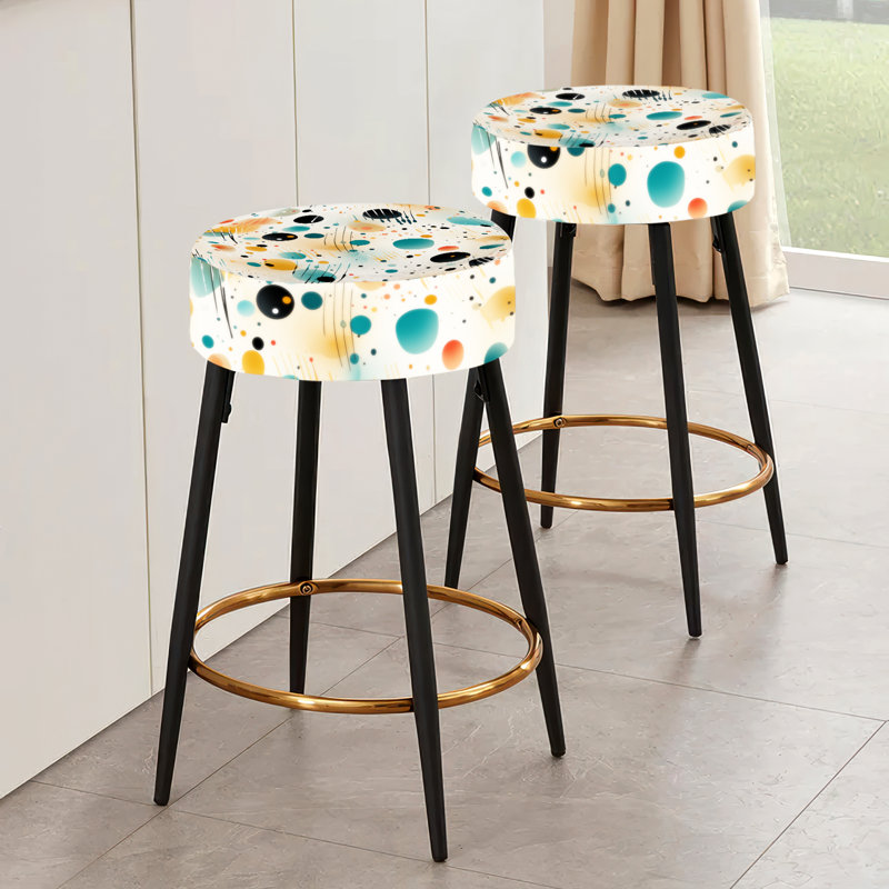 Contemporary Artistry Motif à pois - Ensemble de 2 tabourets à pois