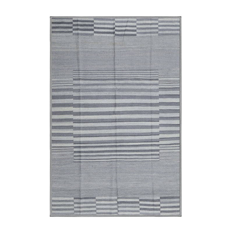 Tapis contemporain gris, Rectangle 4 pi x 6 pi