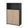 Embrie Adjustable 3 Shelf Bookcase With 2 Doors, Open Storage Home Office Bookshelf