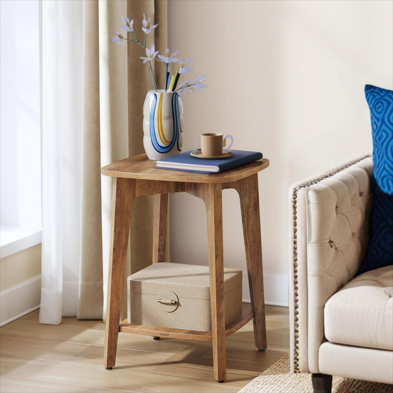 Square End Table, Honey Brown