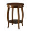 Table d'appoint ronde en noyer avec tablette inférieure-906496714