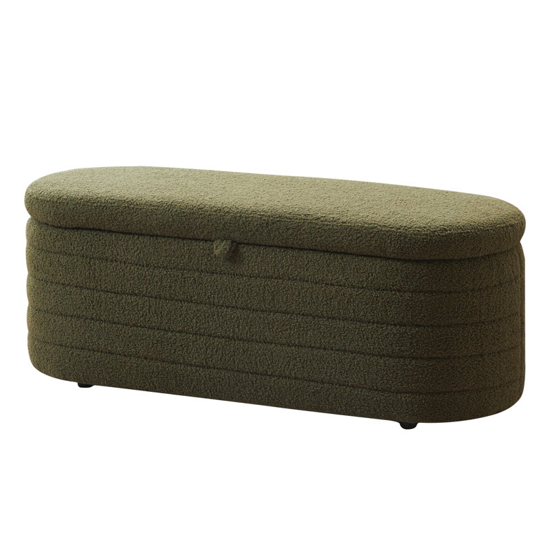 Banc de rangement avec repose-pieds Skandar, Vert
