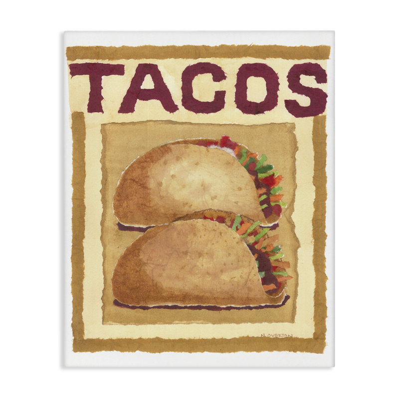 Art traditionnel sur toile, "Traditional Tacos Duo" par Nancy Overton, H 20 po x l 16 po