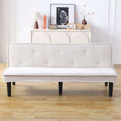 This 66-Inch Corduroy Sofa Bed Can Flexibly Adapt To The Living Room