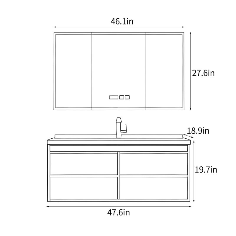 Modern simple bathroom cabinet, Brown