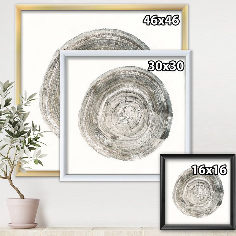 «Circle Natural Elements IV», reproduction sur toile encadrée, H 16 po x l 16 po x P 1 po, Cadre noir