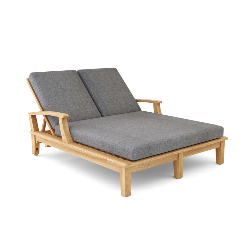 Brianna Outdoor Teak Chaise Lounge