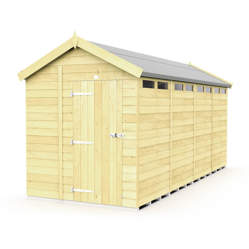 6ft x 16ft Apex Security Shed - Single Door