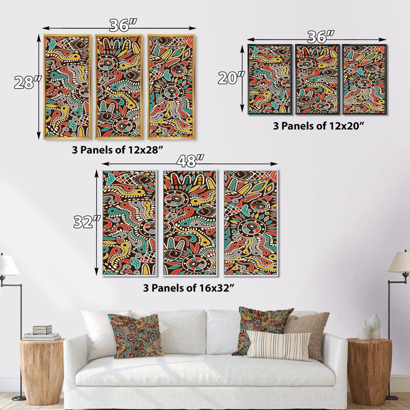 Ensemble de 3 reproductions d'art sur toile encadrées et abstraites, H 28 po x l 36 po x P 1 po, Noir