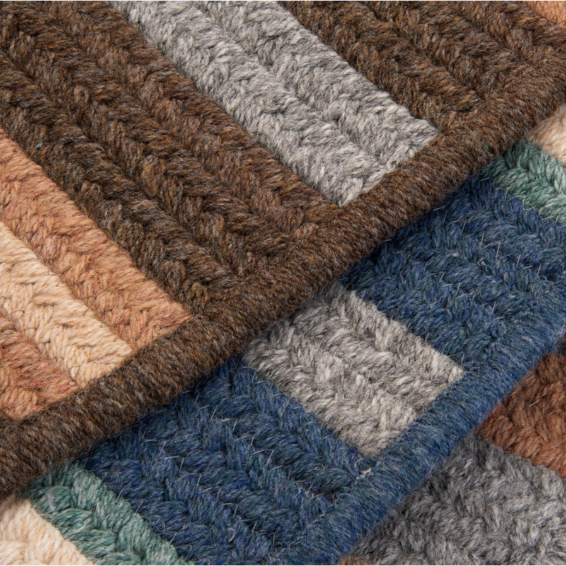 Salisbury Bark Stripe 5'x8' Braided Wool-Synthetic Rug