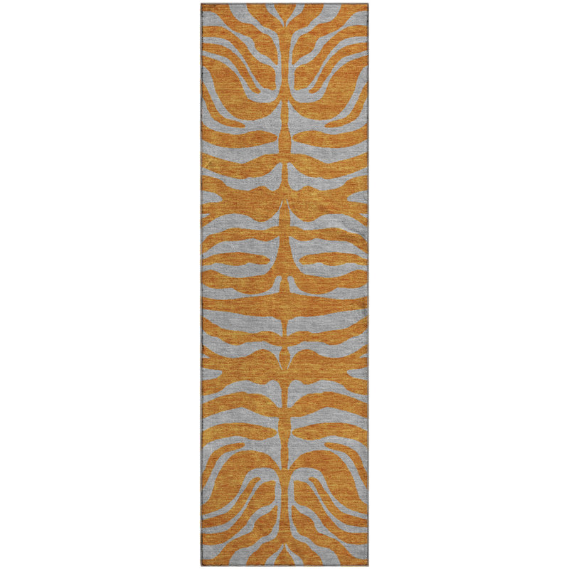 Premium Machine Washable Corum AMF1043 Animal Print Rug, Runner 2'3" x 7'6"
