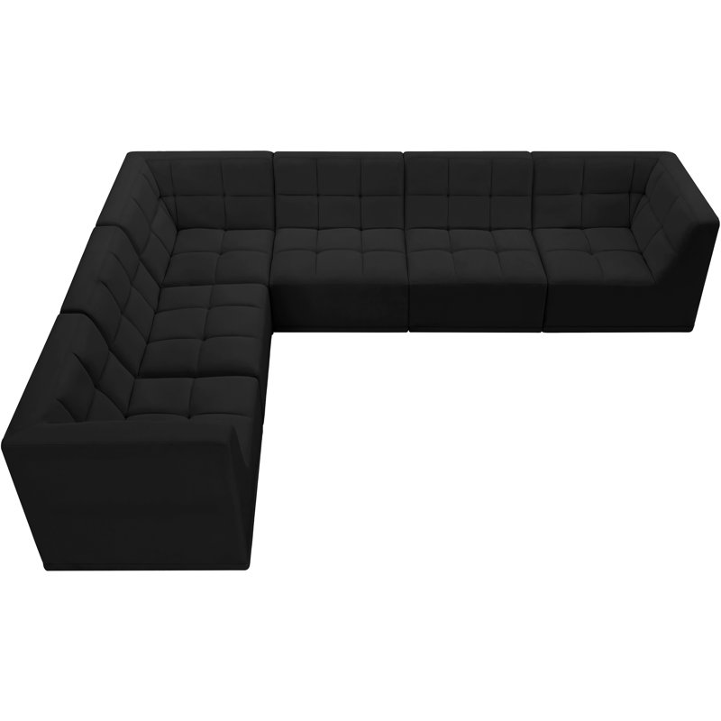 Canapé modulaire réversible en velours Hétal, Velours noir