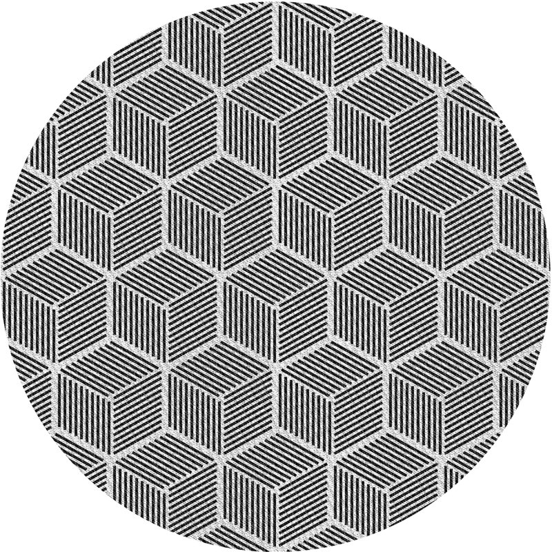 Rangeworthy Geometric Indoor Rug, Round 7'