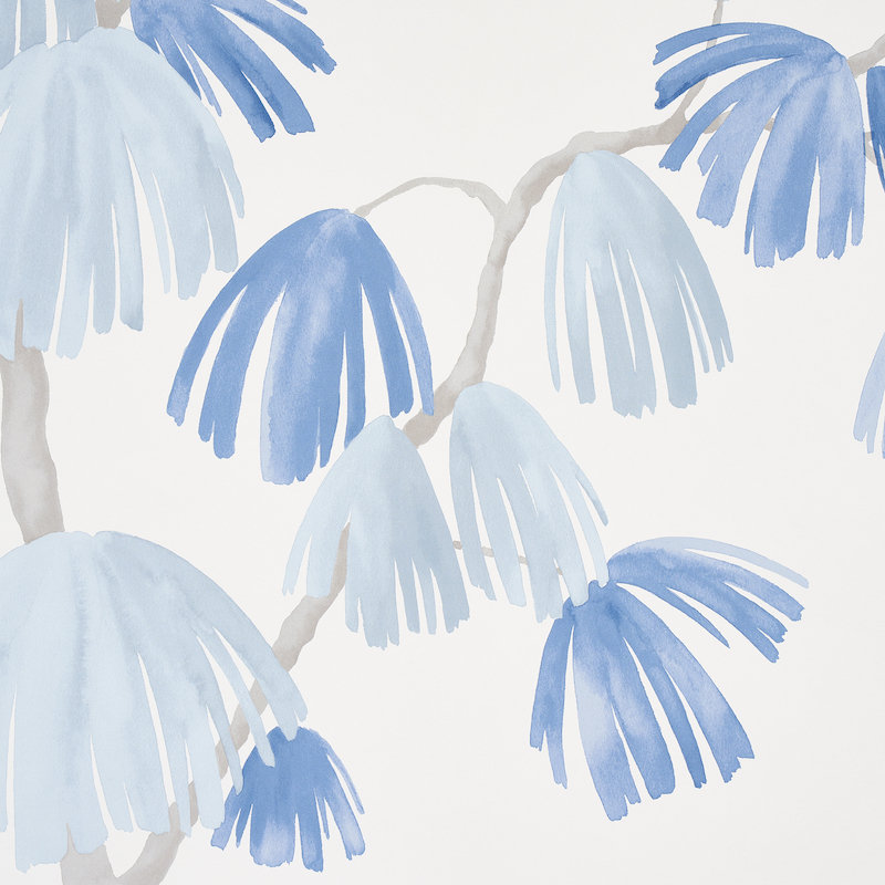 Schumacher x David Kaihoi Weeping Pine Wallpaper, Slate