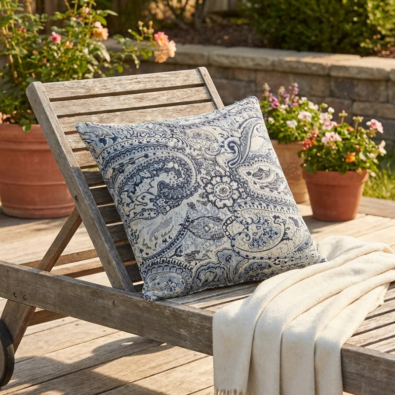 Aristocratic Floret Square Indoor/Outdoor Pillow Cover & Insert, Square 18"